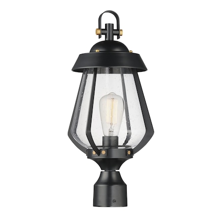 Maxim Lighting Mariner Outdoor Pier/Post Mount, Black/Antique Brass 30629CDBKAB